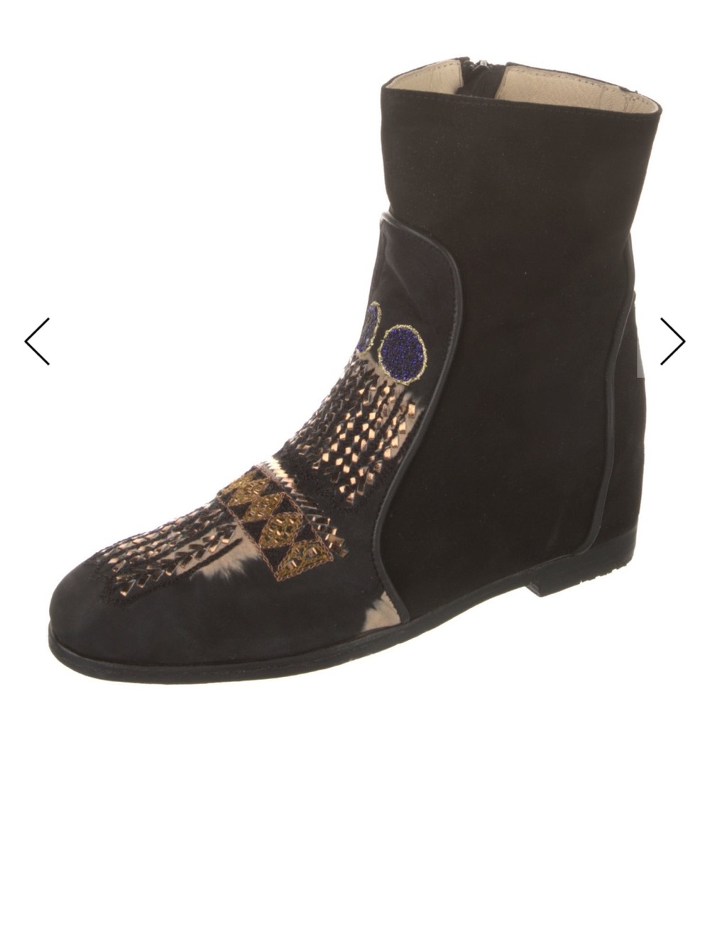 NIB meher kakalia Black Embellished Women's Ankle Boot